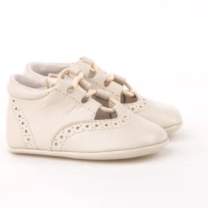 Inglesito Suela Blanda De Piel Cierre Cordones - BEIGE