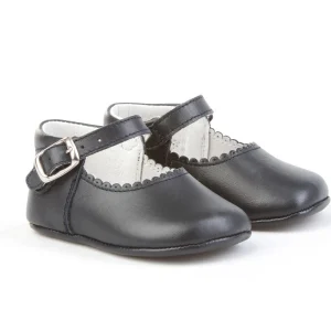 Merceditas Suela Blanda De Piel Cierre Hebilla - MARINO