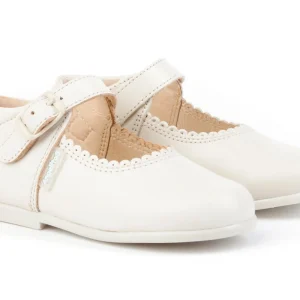 Merceditas Piel Lisa Cierre Hebilla - BEIGE