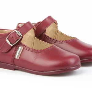 Merceditas Piel Lisa Cierre Hebilla - BURDEOS