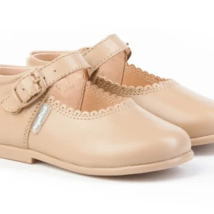 Merceditas Piel Lisa Cierre Hebilla - CAMEL