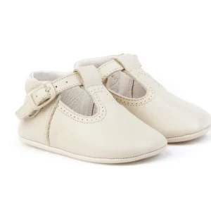 Zapatito Suela Blanda De Piel Cierre Hebilla - BEIGE