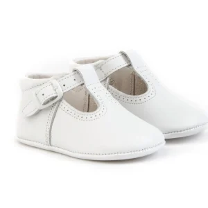 Zapatito Suela Blanda De Piel Cierre Hebilla - BLANCO