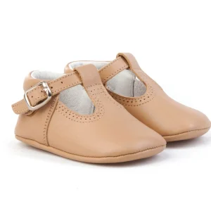 Zapatito Suela Blanda De Piel Cierre Hebilla - CAMEL